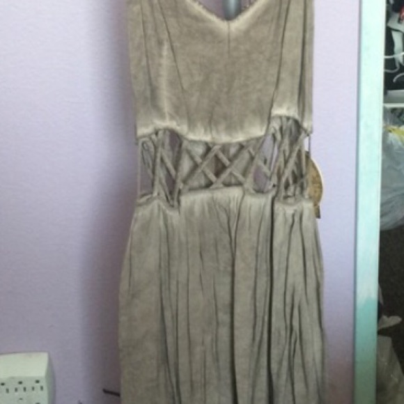 NWT Blacksheep Dress "Elena" cut out summer dress. 100% Rayon.  Handmade/dyed - Picture 3 of 6